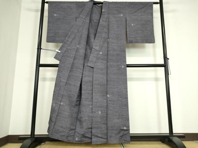 平和屋着物▽上質な紬 単衣 燕絣 正絹 逸品 DAAT9925az