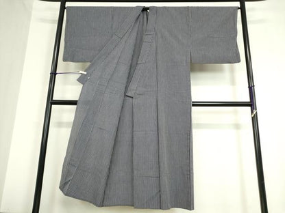 平和屋着物▽男性　小紋　単衣　縞　鈴乃屋扱い　綿　逸品　DAAT9926az