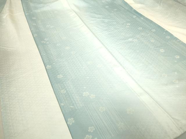 平和屋着物▽上質な小紋 単衣 市松舞桜文 正絹 逸品 DAAT9932az