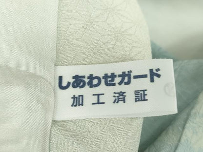 平和屋着物▽上質な小紋 単衣 市松舞桜文 正絹 逸品 DAAT9932az