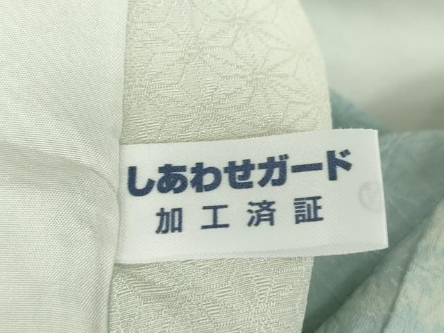 平和屋着物▽上質な小紋 単衣 市松舞桜文 正絹 逸品 DAAT9932az