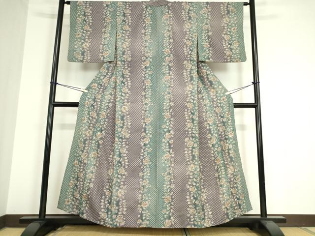 平和屋着物▽小紋　単衣　辻が花　洗える着物　DAAT9937az