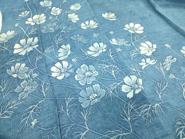平和屋着物▽訪問着 単衣 草花文 ろうけつ染め 綿 逸品 DAAT9943az