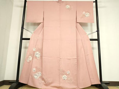 平和屋着物▽訪問着 単衣 雪輪花文 正絹 逸品 DAAT9948az