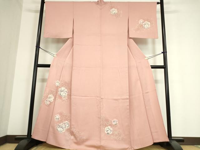 平和屋着物▽訪問着 単衣 雪輪花文 正絹 逸品 DAAT9948az