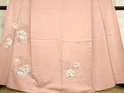 平和屋着物▽訪問着 単衣 雪輪花文 正絹 逸品 DAAT9948az
