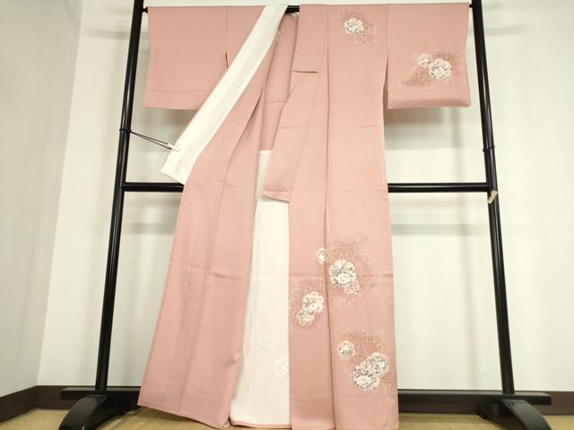 平和屋着物▽訪問着 単衣 雪輪花文 正絹 逸品 DAAT9948az