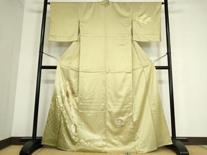 平和屋着物▽訪問着 単衣 雪輪花文 暈し染め 金彩 正絹 逸品 DAAT9949az