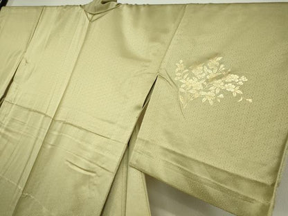 平和屋着物▽訪問着 単衣 雪輪花文 暈し染め 金彩 正絹 逸品 DAAT9949az