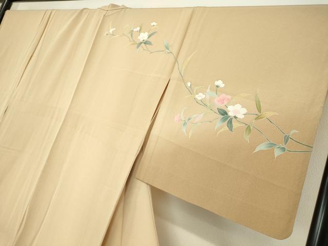 平和屋着物▽訪問着　単衣　友禅　枝花文　暈し染め　正絹　逸品　DAAT9950az