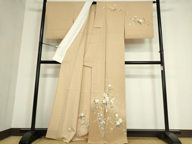 平和屋着物▽訪問着　単衣　友禅　枝花文　暈し染め　正絹　逸品　DAAT9950az