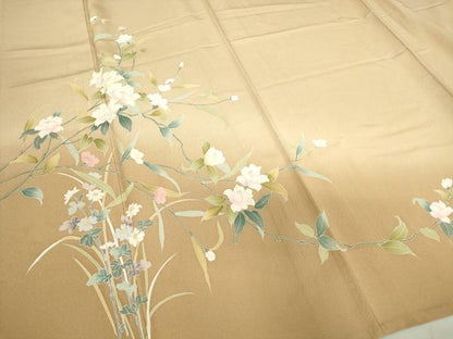 平和屋着物▽訪問着　単衣　友禅　枝花文　暈し染め　正絹　逸品　DAAT9950az