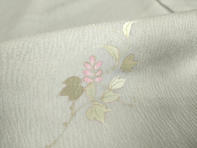 平和屋着物▽上質な小紋 単衣 草花文 蛍暈し 金彩 正絹 逸品 DAAT9951az