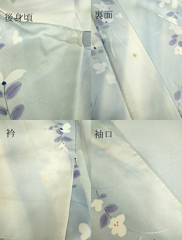 平和屋着物▽上質な小紋 単衣 舞花文 手描き 暈し染め 正絹 逸品 DAAT9952az