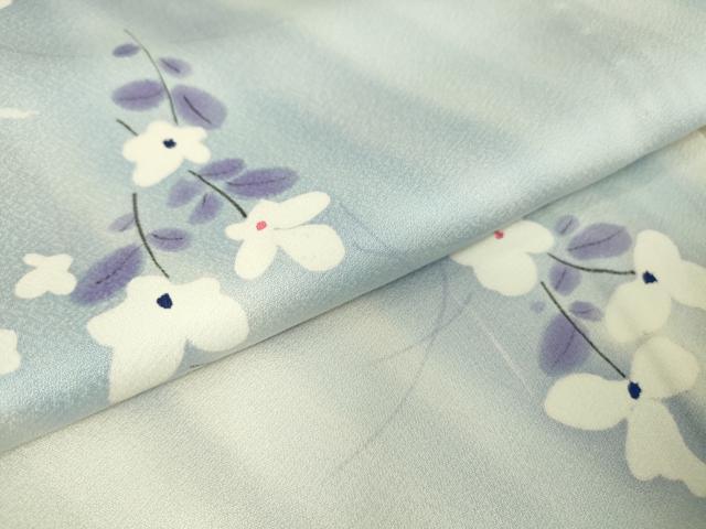 平和屋着物▽上質な小紋 単衣 舞花文 手描き 暈し染め 正絹 逸品 DAAT9952az