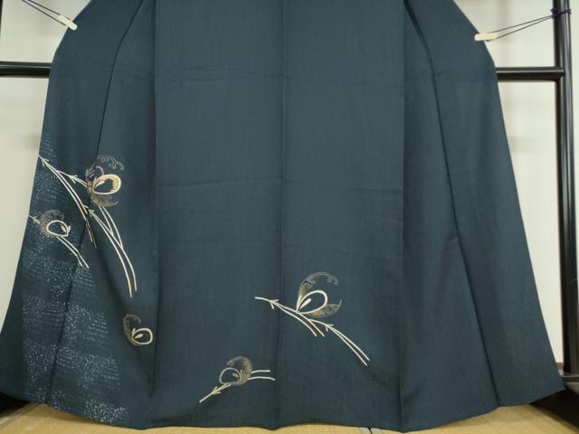 平和屋着物▽訪問着 単衣 雪うさぎ松葉文 金彩 正絹 逸品 DAAT9953az