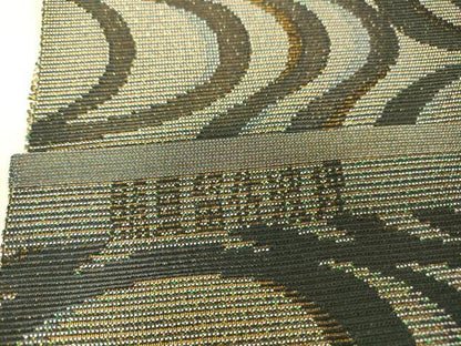 平和屋着物●織の宝石・ダイヤモンドカット　佐波理綴　八寸名古屋帯　賑見留佐波理　観世水文　一重帯　金糸　正絹　逸品　DAAT9986az