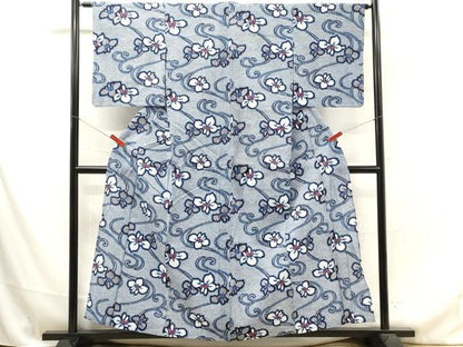 平和屋着物∴夏物 浴衣 花唐草文 綿 逸品 DAAU0500cd