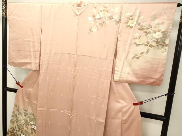 平和屋着物●訪問着　刺繍　枝花文　暈し染め　金銀彩　正絹　逸品　DAAU0526tw