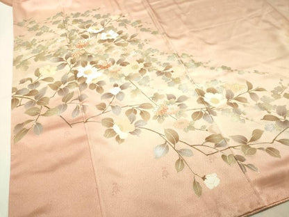 平和屋着物●訪問着　刺繍　枝花文　暈し染め　金銀彩　正絹　逸品　DAAU0526tw