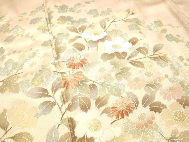 平和屋着物●訪問着　刺繍　枝花文　暈し染め　金銀彩　正絹　逸品　DAAU0526tw