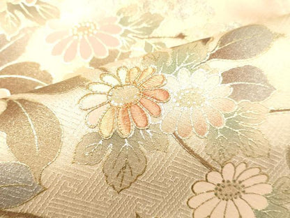 平和屋着物●訪問着　刺繍　枝花文　暈し染め　金銀彩　正絹　逸品　DAAU0526tw