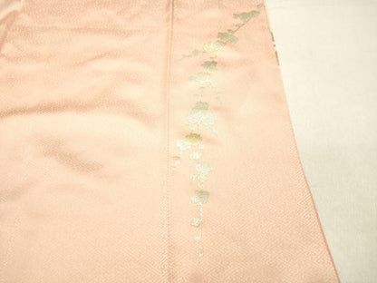平和屋着物●訪問着　刺繍　枝花文　暈し染め　金銀彩　正絹　逸品　DAAU0526tw