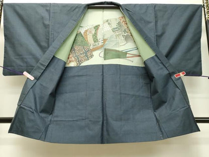 平和屋着物●男性 本場大島紬 アンサンブル 120亀甲 総詰め 正絹 逸品 DAAU0527tw