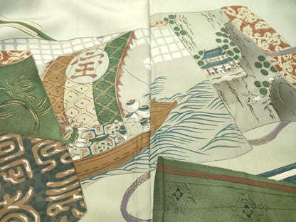平和屋着物●男性 本場大島紬 アンサンブル 120亀甲 総詰め 正絹 逸品 DAAU0527tw
