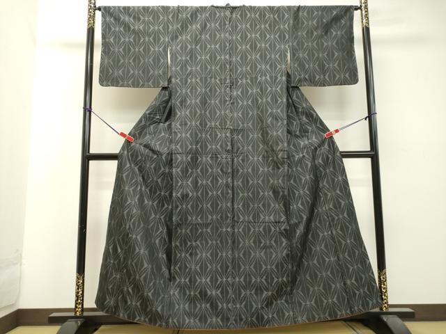 平和屋着物●本場大島紬 麻の葉文様 正絹 逸品 DAAU0546tw