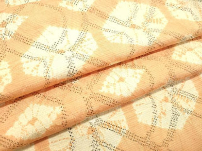 平和屋着物●上質な紬　総絞り　花菱文　正絹　逸品　DAAU0560tw