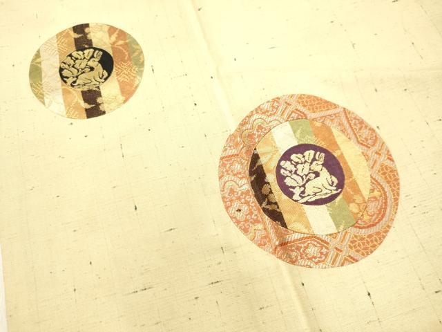 平和屋着物●色留訪問着 紬地 名物裂文 花兎 金糸 正絹 逸品 DAAU0568tw
