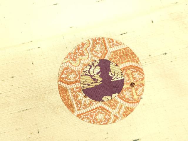 平和屋着物●色留訪問着 紬地 名物裂文 花兎 金糸 正絹 逸品 DAAU0568tw