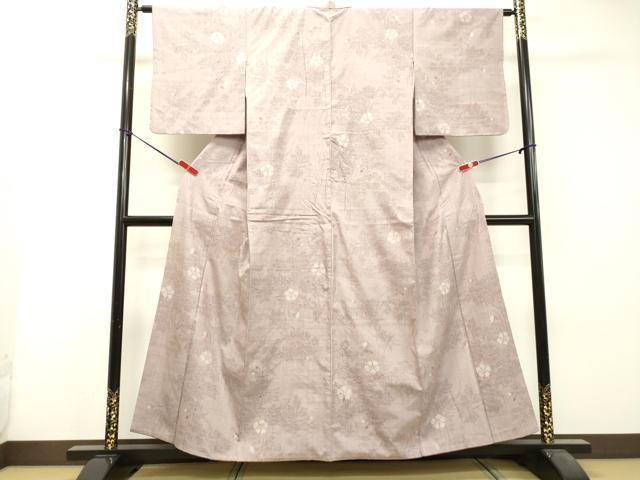 平和屋着物●本場結城紬　重要無形文化財　100亀甲　草花文　証紙付き　正絹　逸品　DAAU0584tw