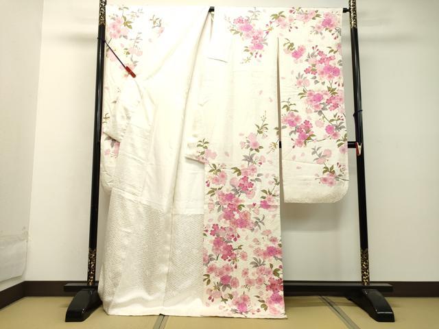平和屋着物●豪華振袖 駒刺繍 枝桜文 金彩 正絹 逸品 DAAU0592tw