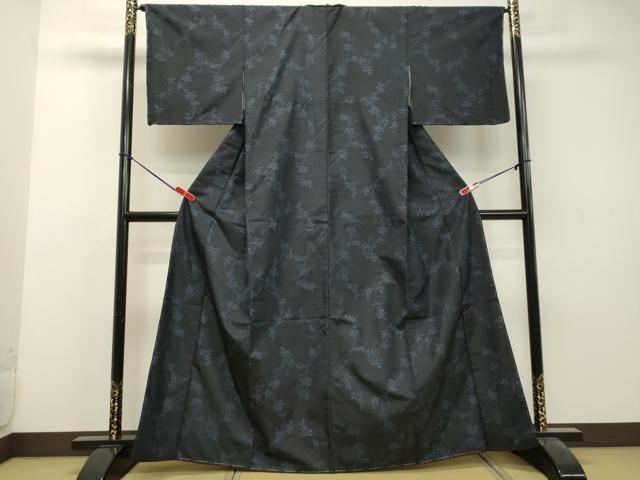 平和屋着物●上質な紬　草葉文　正絹　逸品　未使用　DAAU0604tw