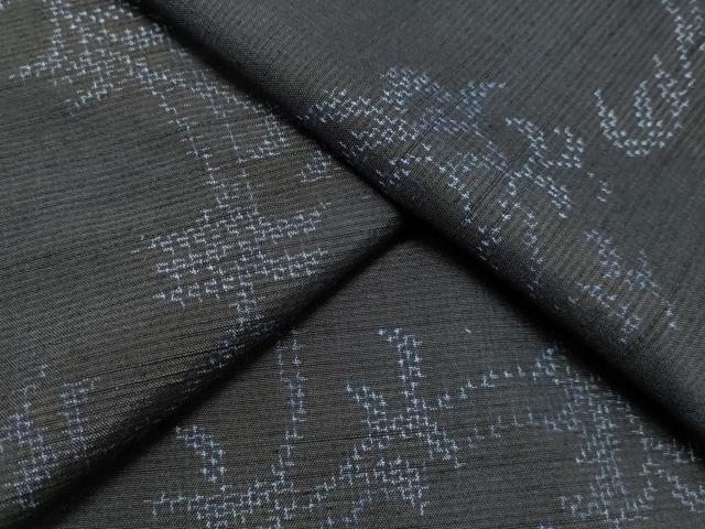 平和屋着物●上質な紬　草葉文　正絹　逸品　未使用　DAAU0604tw