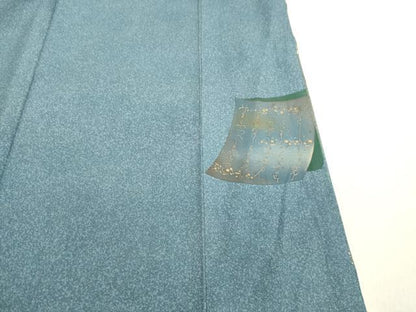 平和屋着物●本場染大島紬　訪問着　刺繍　色紙重ね人物風景文　金銀糸　正絹　逸品　DAAU0622tw