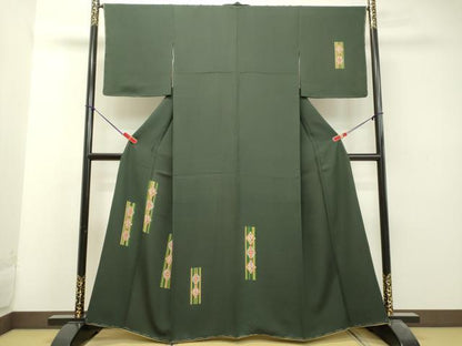 平和屋着物●訪問着 短冊菱文 正絹 逸品 未使用 DAAU0630tw