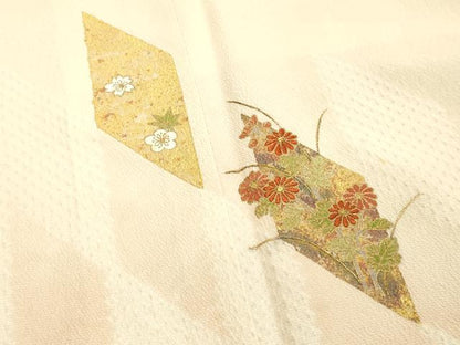 平和屋着物●訪問着 絞り 刺繍 花菱文 暈し染め 金彩 正絹 逸品 DAAU0641tw