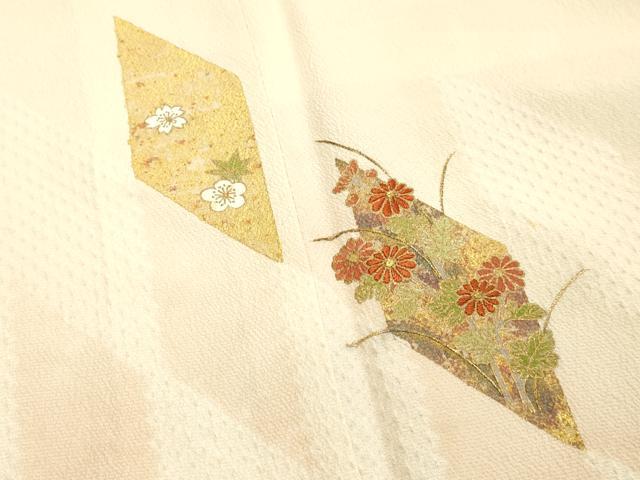 平和屋着物●訪問着 絞り 刺繍 花菱文 暈し染め 金彩 正絹 逸品 DAAU0641tw
