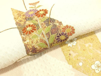 平和屋着物●訪問着 絞り 刺繍 花菱文 暈し染め 金彩 正絹 逸品 DAAU0641tw