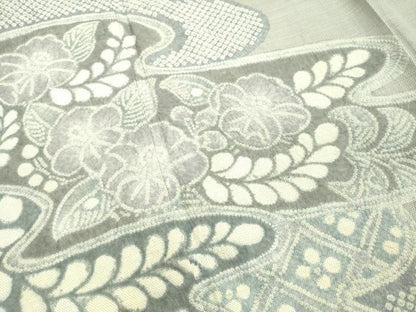 平和屋着物●本場大島紬　訪問着　絞り　9マルキ　草花文　正絹　逸品　未使用　DAAU0650tw