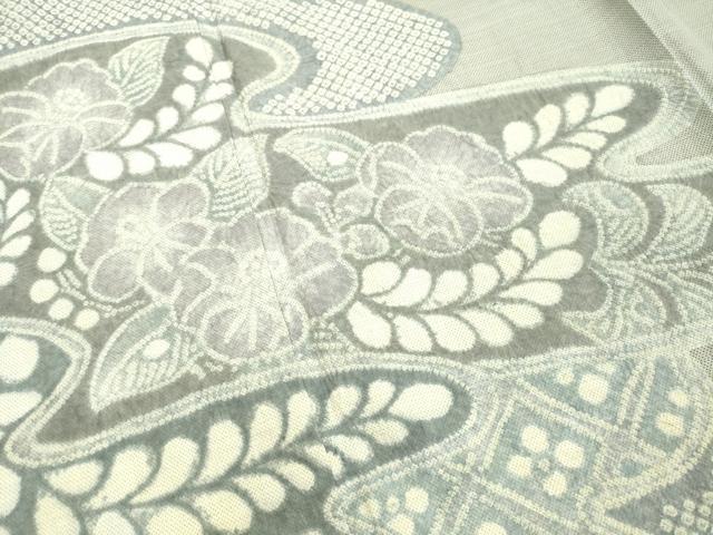 平和屋着物●本場大島紬　訪問着　絞り　9マルキ　草花文　正絹　逸品　未使用　DAAU0650tw