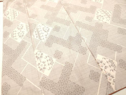 平和屋着物●本場大島紬　9マルキ　幾何学花文　正絹　逸品　DAAU0661tw
