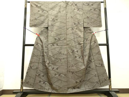 平和屋着物●本場大島紬 7マルキ 草花文 正絹 逸品 未使用 DAAU0668tw