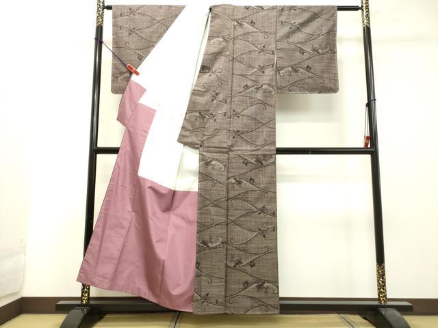 平和屋着物●本場大島紬 7マルキ 草花文 正絹 逸品 未使用 DAAU0668tw