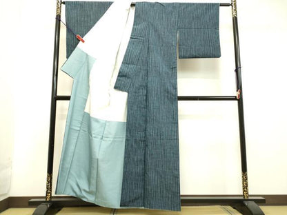 平和屋着物●上質な紬　間道　正絹　逸品　DAAU0684tw