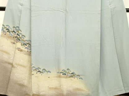 平和屋着物●訪問着 立波風景笠松文 暈し染め 金彩 正絹 逸品 DAAU0685tw