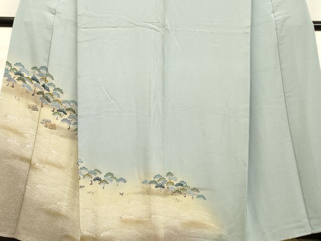 平和屋着物●訪問着 立波風景笠松文 暈し染め 金彩 正絹 逸品 DAAU0685tw